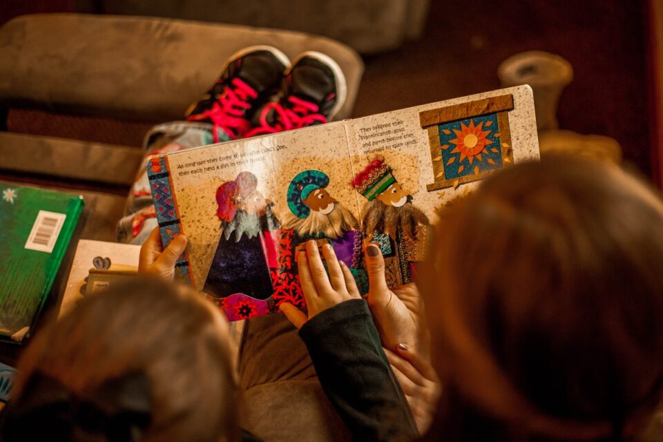 A child working at a quiet study corner