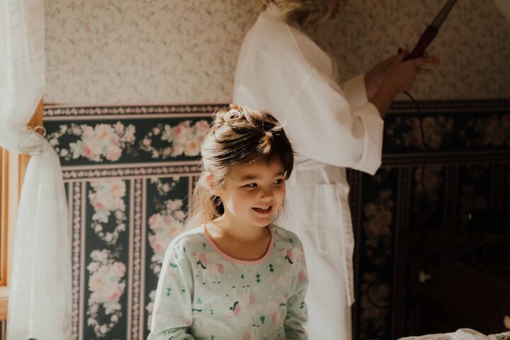 Children doing homework gently